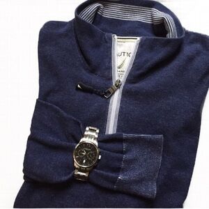 NAUTICA Quarter-Zip Cotton Sweater